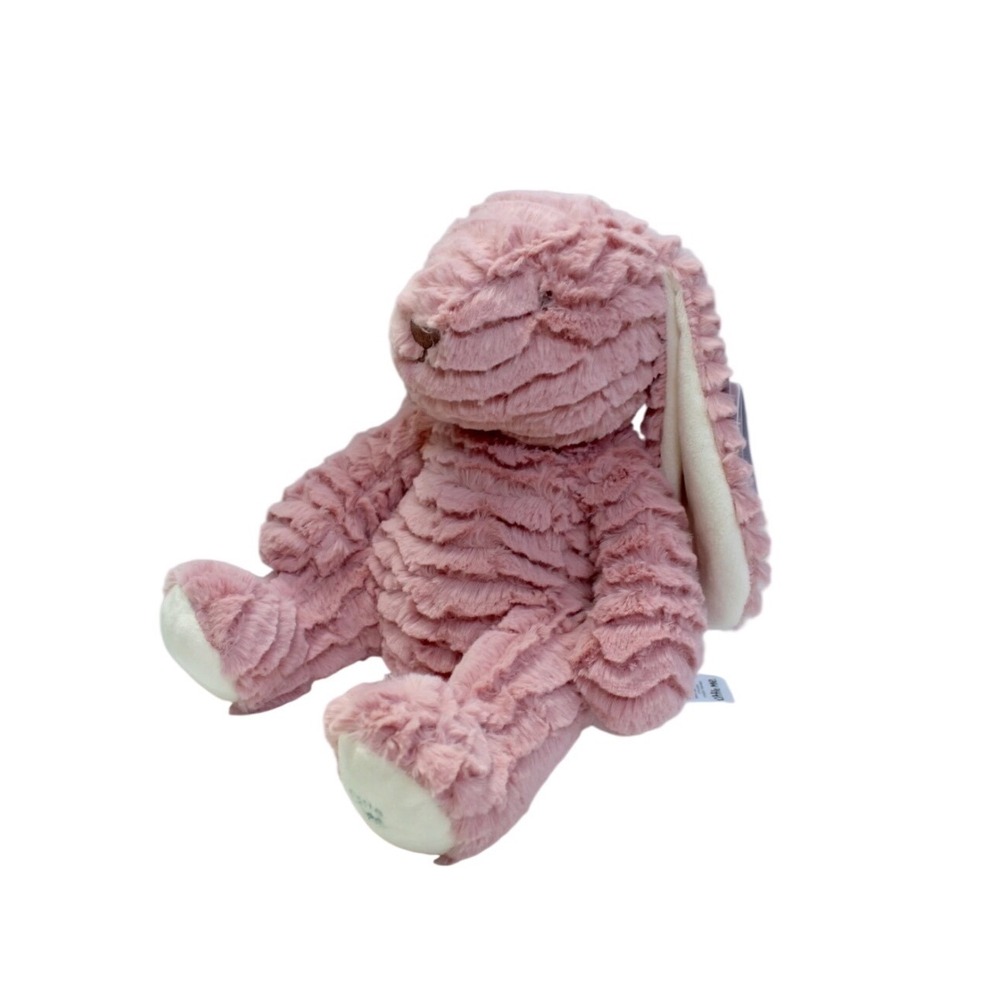 Little Me Pink Bunny Rabbit Ruffled Plush Infant Stuffed Animal Long Ears NWT